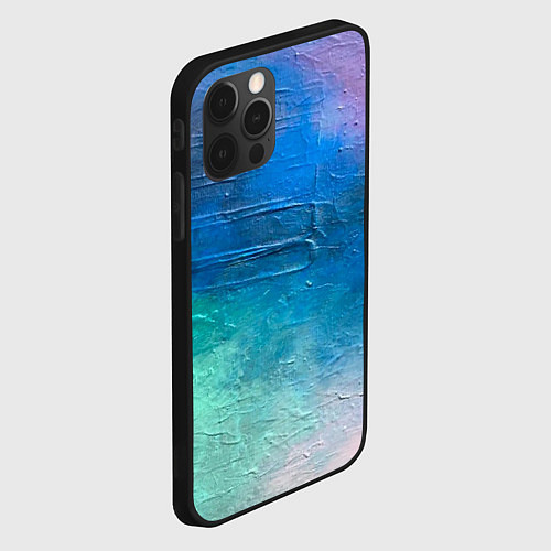 Чехол iPhone 12 Pro Max Пудра и голубые краски / 3D-Черный – фото 2