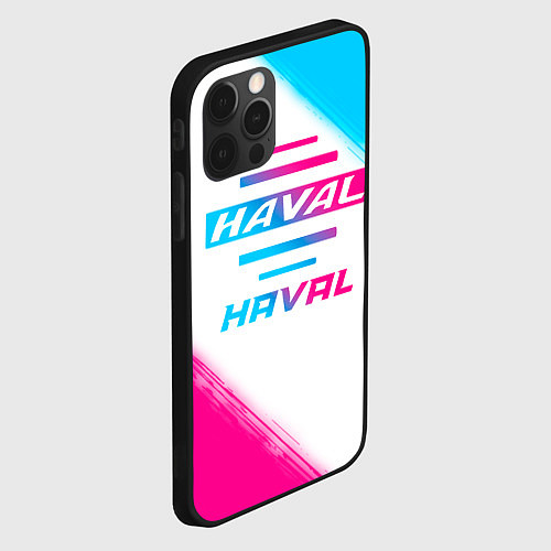 Чехол iPhone 12 Pro Max Haval neon gradient style / 3D-Черный – фото 2