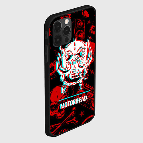 Чехол iPhone 12 Pro Max Motorhead rock glitch / 3D-Черный – фото 2