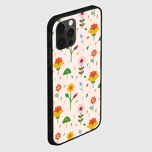 Чехол iPhone 12 Pro Max Pretty flowers / 3D-Черный – фото 2