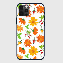 Чехол iPhone 12 Pro Max Orange flowers