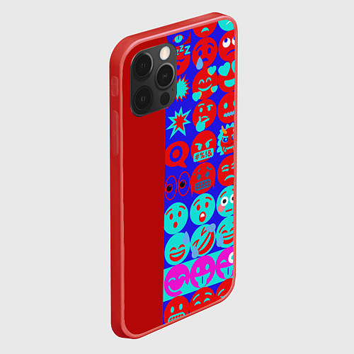 Чехол iPhone 12 Pro Max Смайлики для общения / 3D-Красный – фото 2