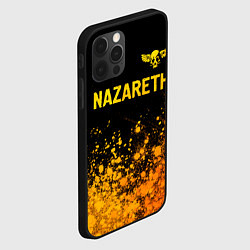 Чехол для iPhone 12 Pro Max Nazareth - gold gradient: символ сверху, цвет: 3D-черный — фото 2