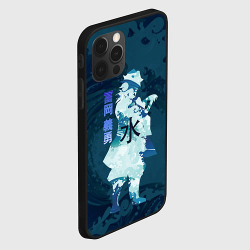 Чехол iPhone 12 Pro Max Kimetsu no Yaiba Гию Томиока и волны / 3D-Черный – фото 2