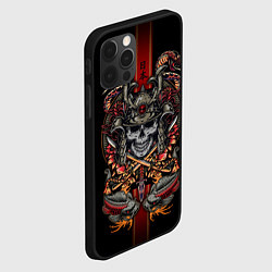 Чехол для iPhone 12 Pro Max Samurai skull, цвет: 3D-черный — фото 2