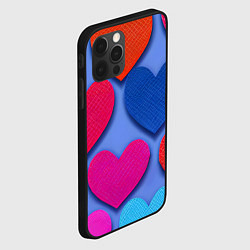 Чехол для iPhone 12 Pro Max Паттерн сердечки, цвет: 3D-черный — фото 2