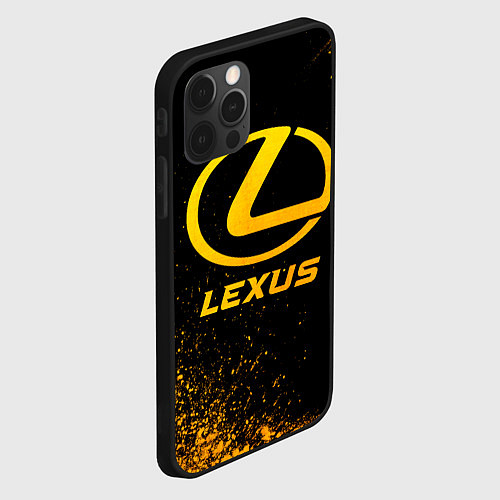 Чехол iPhone 12 Pro Max Lexus - gold gradient / 3D-Черный – фото 2