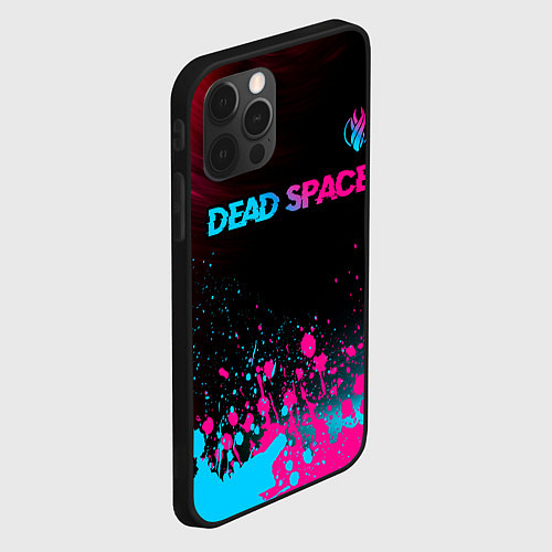 Чехол iPhone 12 Pro Max Dead Space - neon gradient: символ сверху / 3D-Черный – фото 2