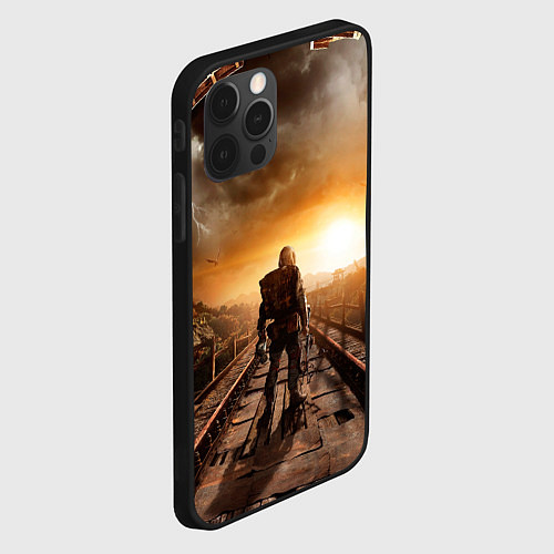 Чехол iPhone 12 Pro Max Жёлтое солнце Метро / 3D-Черный – фото 2