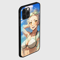 Чехол для iPhone 12 Pro Max Милая блондинка на пляже, цвет: 3D-черный — фото 2