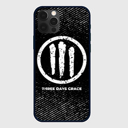 Чехол для iPhone 12 Pro Max Three Days Grace с потертостями на темном фоне, цвет: 3D-черный
