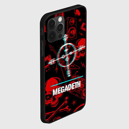 Чехол iPhone 12 Pro Max Megadeth rock glitch / 3D-Черный – фото 2