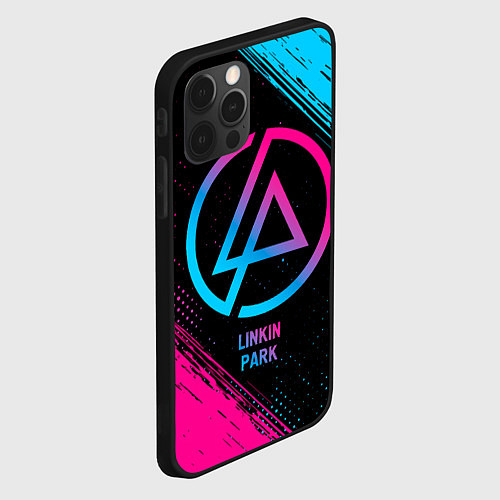 Чехол iPhone 12 Pro Max Linkin Park - neon gradient / 3D-Черный – фото 2