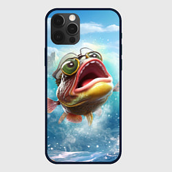 Чехол для iPhone 12 Pro Max Карп выпрыгивающий из воды, цвет: 3D-черный