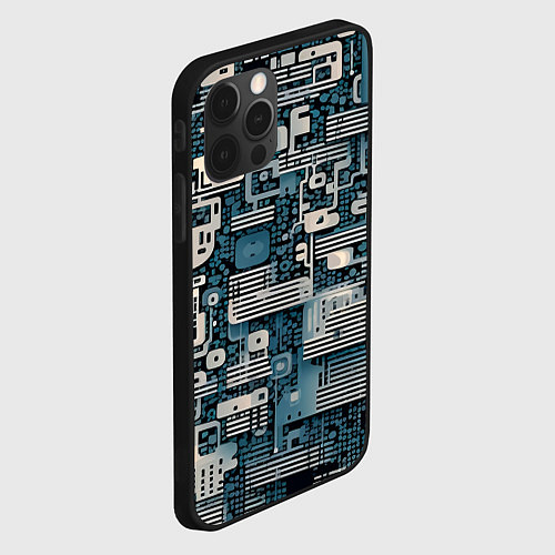 Чехол iPhone 12 Pro Max Механическая конструкция паттерн / 3D-Черный – фото 2