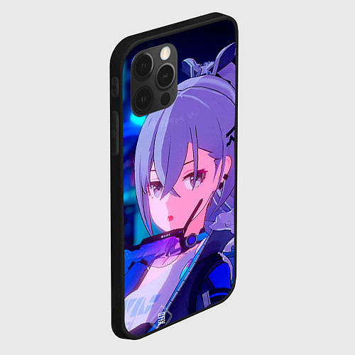 Чехол iPhone 12 Pro Max Хонкай Стар Рейл: Серебряный Волк / 3D-Черный – фото 2