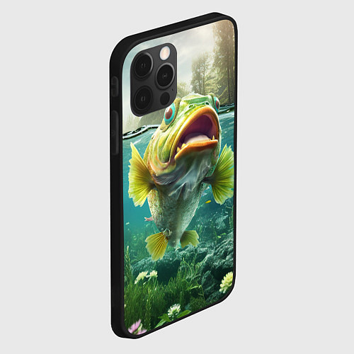 Чехол iPhone 12 Pro Max Карп в воде / 3D-Черный – фото 2