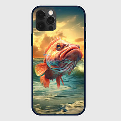 Чехол для iPhone 12 Pro Max Большой карп, цвет: 3D-черный