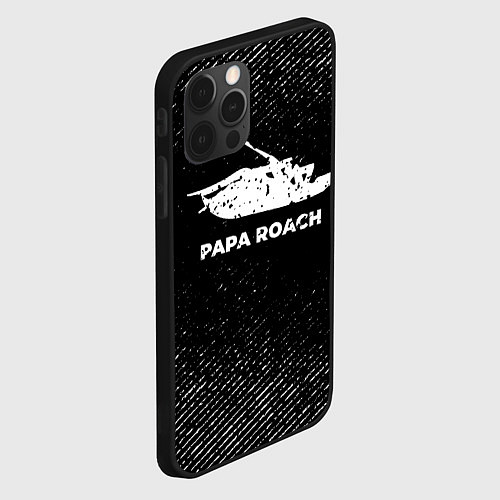 Чехол iPhone 12 Pro Max Papa Roach с потертостями на темном фоне / 3D-Черный – фото 2