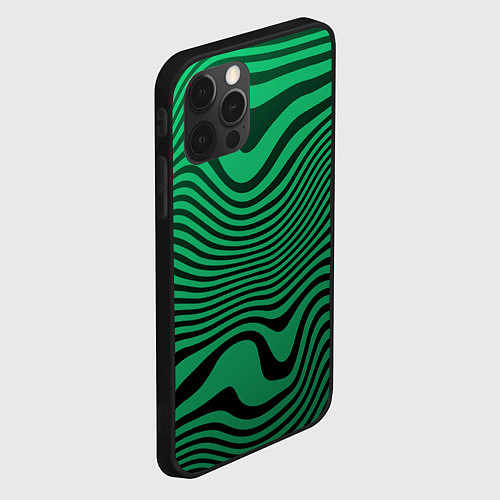 Чехол iPhone 12 Pro Max Абстрактный узор волн / 3D-Черный – фото 2