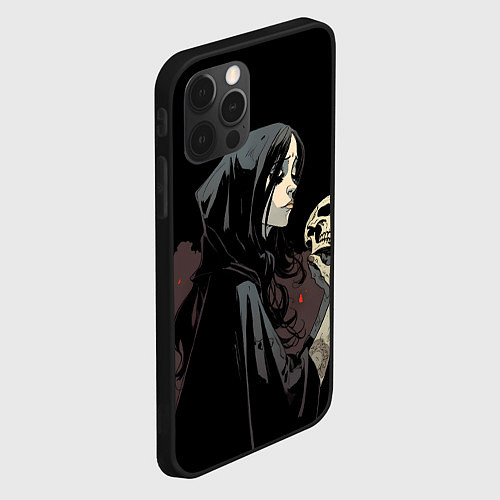 Чехол iPhone 12 Pro Max Кукла Колдуна с черепoм / 3D-Черный – фото 2