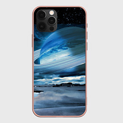 Чехол для iPhone 12 Pro Max Падение Сатурна - пейзаж, цвет: 3D-светло-розовый