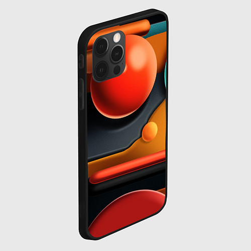 Чехол iPhone 12 Pro Max Геометрия фигур / 3D-Черный – фото 2