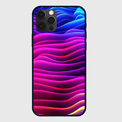 Чехол для iPhone 12 Pro Max Сине-фиолетовый градиент, цвет: 3D-черный
