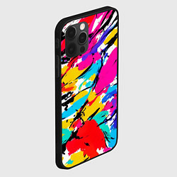 Чехол для iPhone 12 Pro Max Абстрактные узоры штрихи, цвет: 3D-черный — фото 2