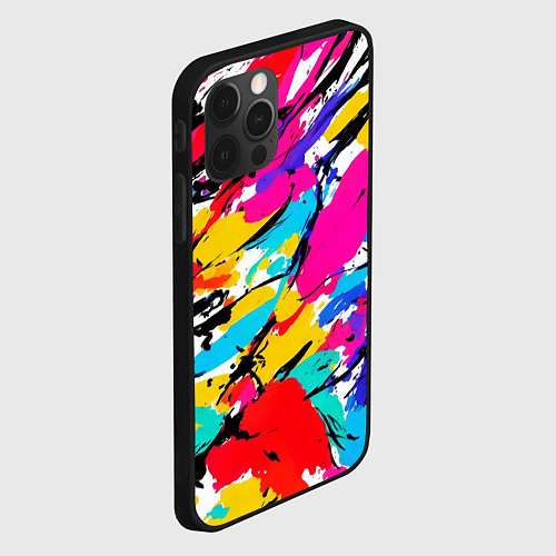 Чехол iPhone 12 Pro Max Абстрактные узоры штрихи / 3D-Черный – фото 2