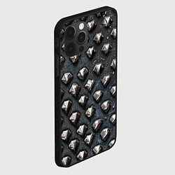 Чехол для iPhone 12 Pro Max Металлическая шипованная конструкция, цвет: 3D-черный — фото 2