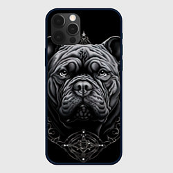 Чехол для iPhone 12 Pro Max Морда бульдога стиль тату, цвет: 3D-черный