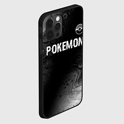 Чехол для iPhone 12 Pro Max Pokemon glitch на темном фоне: символ сверху, цвет: 3D-черный — фото 2