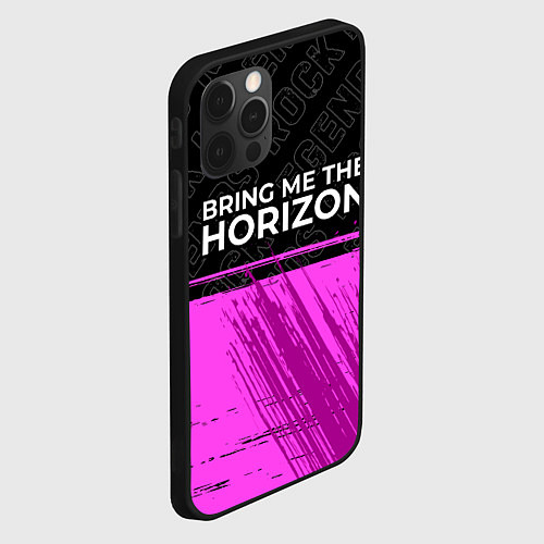 Чехол iPhone 12 Pro Max Bring Me the Horizon rock legends: символ сверху / 3D-Черный – фото 2