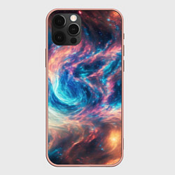 Чехол для iPhone 12 Pro Max Космические узоры необычные, цвет: 3D-светло-розовый