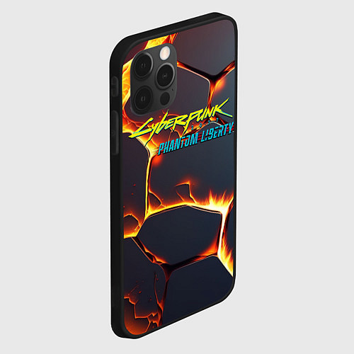 Чехол iPhone 12 Pro Max Cyberpunk 2077 phantom liberty logo / 3D-Черный – фото 2