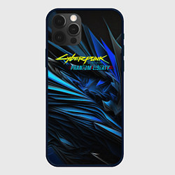 Чехол для iPhone 12 Pro Max Cyberpunk 2077 phantom liberty blue logo, цвет: 3D-черный