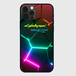 Чехол для iPhone 12 Pro Max Cyberpunk 2077 phantom liberty logo neon, цвет: 3D-черный