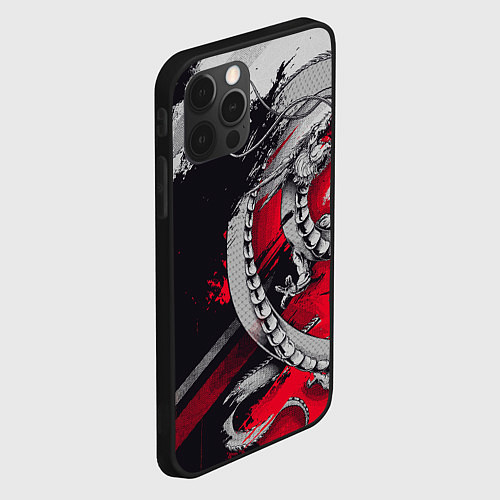 Чехол iPhone 12 Pro Max Dragon - Japan style / 3D-Черный – фото 2