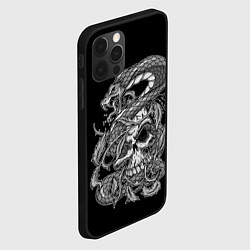 Чехол для iPhone 12 Pro Max Cobra and skull, цвет: 3D-черный — фото 2