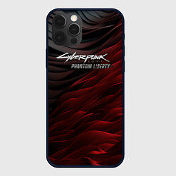 Чехол для iPhone 12 Pro Max Cyberpunk 2077 phantom liberty black red, цвет: 3D-черный