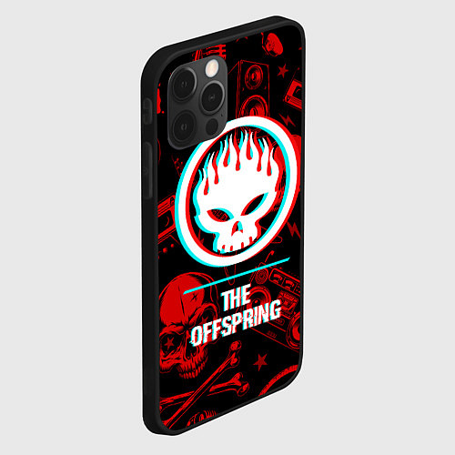 Чехол iPhone 12 Pro Max The Offspring rock glitch / 3D-Черный – фото 2