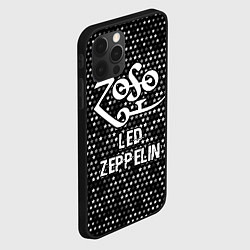 Чехол для iPhone 12 Pro Max Led Zeppelin glitch на темном фоне, цвет: 3D-черный — фото 2