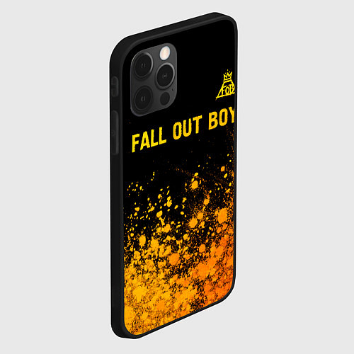 Чехол iPhone 12 Pro Max Fall Out Boy - gold gradient: символ сверху / 3D-Черный – фото 2