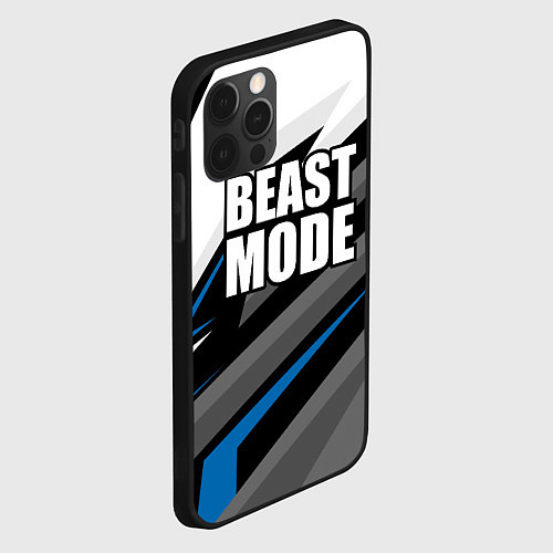 Чехол iPhone 12 Pro Max Beast mode - blue sport / 3D-Черный – фото 2