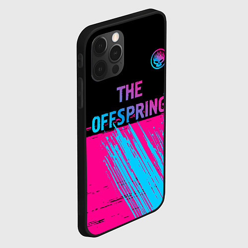 Чехол iPhone 12 Pro Max The Offspring - neon gradient: символ сверху / 3D-Черный – фото 2