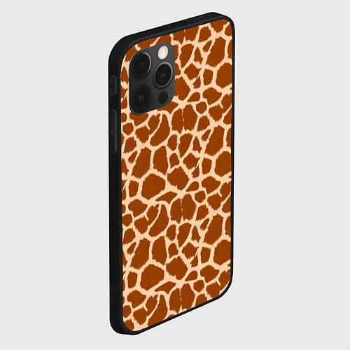 Чехол iPhone 12 Pro Max Шкура Жирафа - Giraffe / 3D-Черный – фото 2