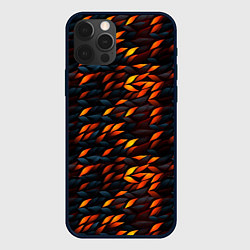 Чехол для iPhone 12 Pro Max Black orange texture, цвет: 3D-черный