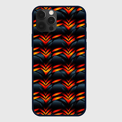 Чехол для iPhone 12 Pro Max Orange abstract black, цвет: 3D-черный