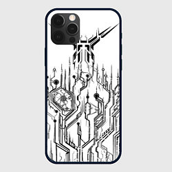 Чехол для iPhone 12 Pro Max ЧБ Киберпанк-Модерн, цвет: 3D-черный